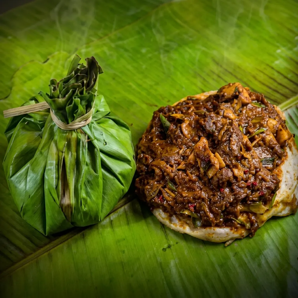 Beef kizhi porotha, shredded porotta with spiced beef, at Nitara South Indian restaurant in Edmonton, AB